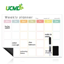 Магнитный календарь на холодильник, еженедельник, ежемесячный планировщик, стираемый график времени, Расписание, наклейка на холодильник, органайзер для сообщений, доска