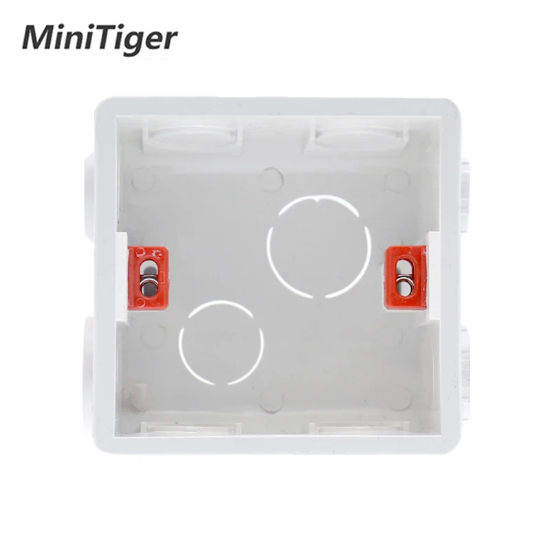 Minitiger, стандарт ЕС/Великобритании, 1 комплект, 1 способ, только Сенсорная функция, настенный светильник, сенсорный выключатель, белый кристалл, стеклянная панель, сенсорный переключатель - Цвет: Mount Box-6