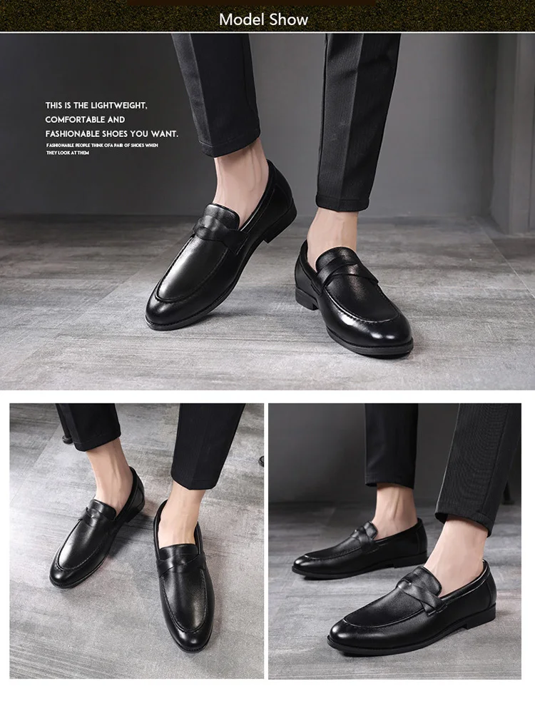 Merkmak/новые осенние мужские лоферы; кожаные Формальные Элегантные модельные туфли; простые мужские туфли; Повседневная обувь без застежки; большие размеры 48, 47, 46, 45