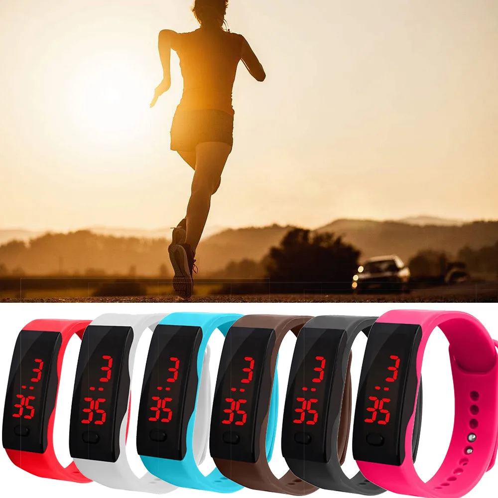 Buen valor Pantalla Digital Led Reloj de pulsera Niños Estudiantes de Gel de sílice deportes Reloj Mujer impermeable Reloj analógico Reloj de pulsera #5 AjXNealaxrj