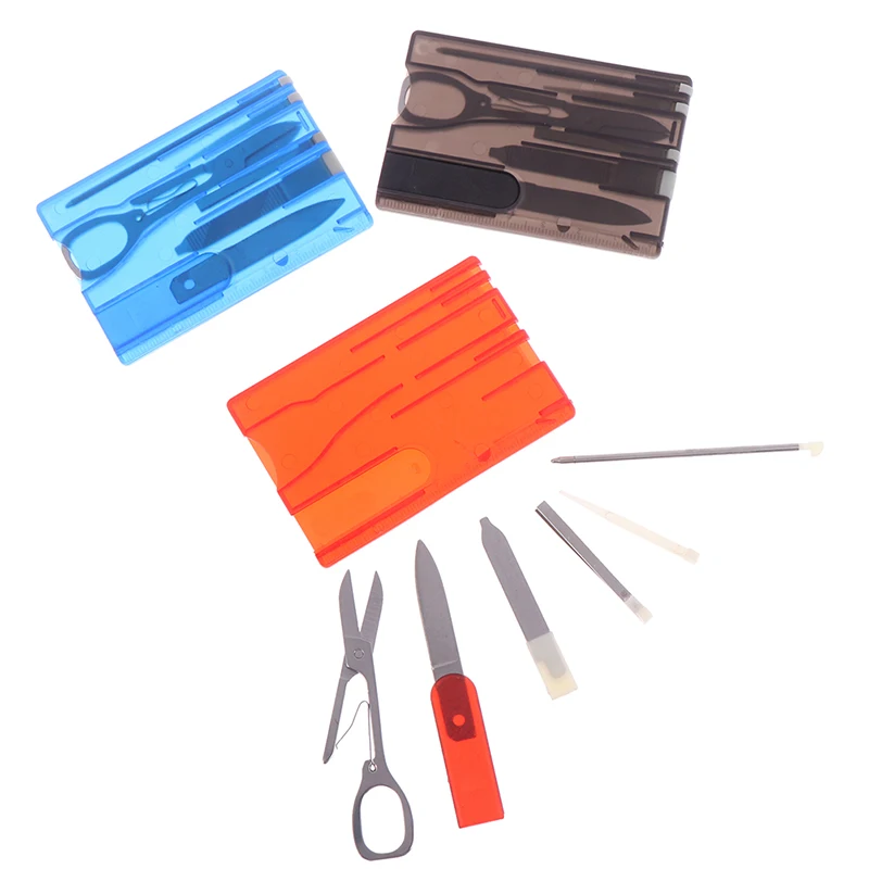 

Functional 10 In 1 Pocket Credit Card EDC Tools Outdoor Survival Camping Equipment 1 Box Portable Hiking Card Tools
