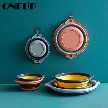 

ONEUP Portable Plastic Basin Folding Bucket Tourism Outdoor Bucket Silicone Washbasin Bathroom Accessories Home Fold Wash Basin