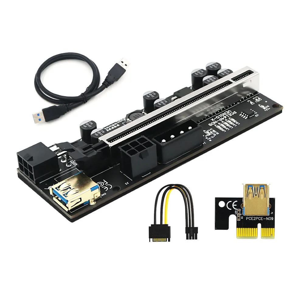 Pcie Riser 010 Ver010-x 6pin Cabo de Alimentação Usb 3.0 Pci Express X16 Riser para Placa de Vídeo para Mineração Bitcoin Pcs - Imagem 3