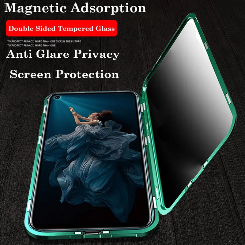 Магнитный чехол для huawei Honor 20 20 Pro двусторонний стеклянный чехол металлический бампер для Honor 9X защитный чехол