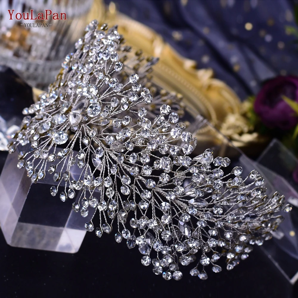 TOPQUEEN HP415 Bridal Headband Wedding Headpiece Bridal Tiara and Crown Princess Hair Accessories New Designs Woman Headbands