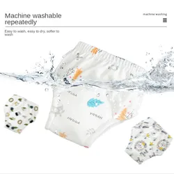 Bebê toalete calças de treinamento urina anel respirável pano fralda bolsos à prova dwaterproof água e lavável crianças urina aprendizagem fralda