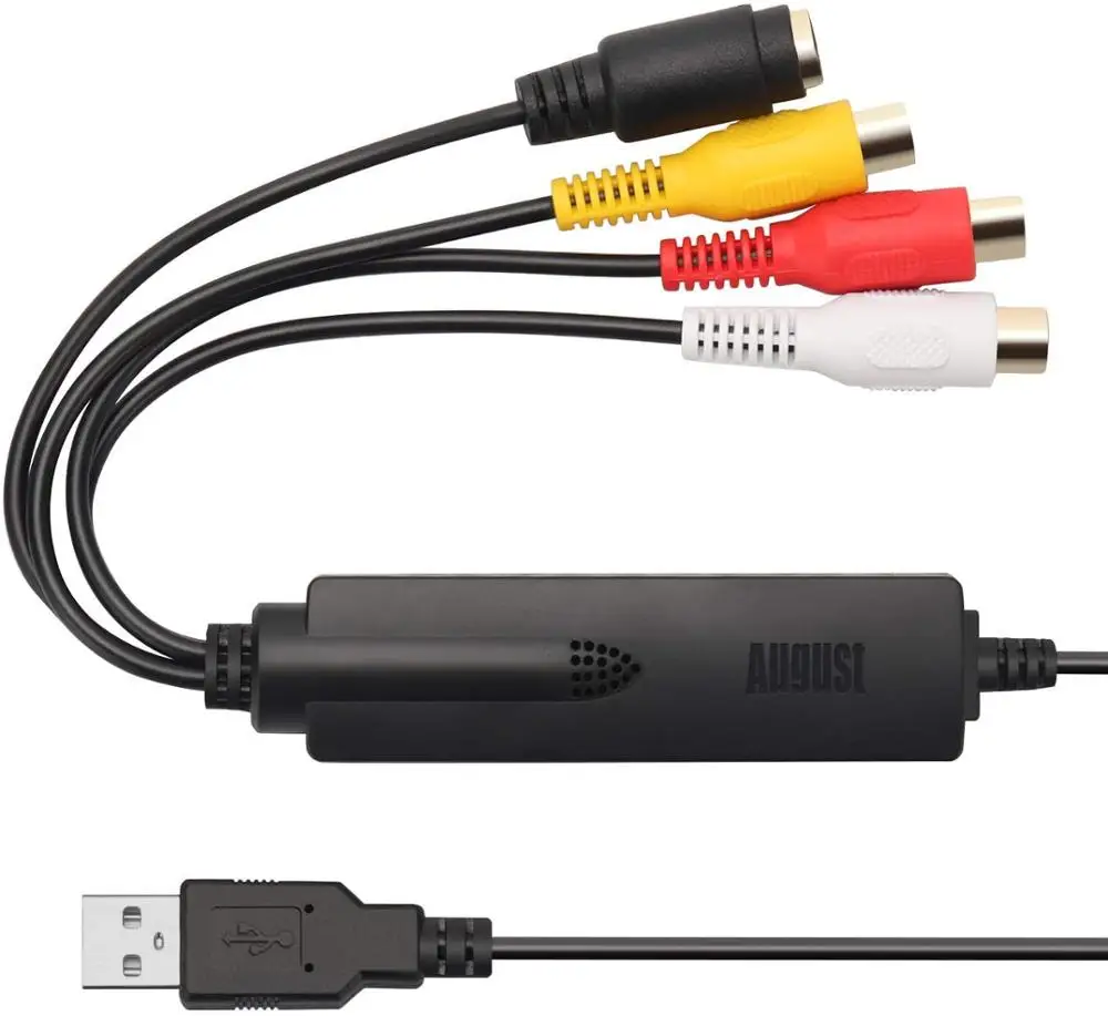 Agosto Vgb350 Usb Placa de Captura de Vídeo Vcr para Dvd Conversor Vhs Casa Vídeos para pc Áudio Gravador para Windows