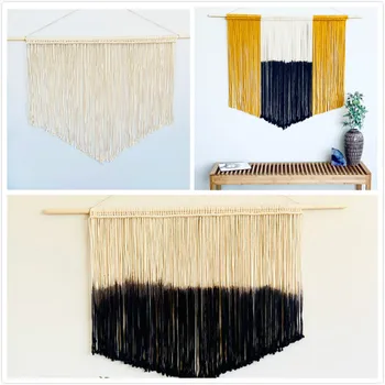 

110x80cm Tassel Tapestry Wall Hanging Background Woven Macrame Tapestry Nordic Boho Decor Home Living Room Wall Decoration