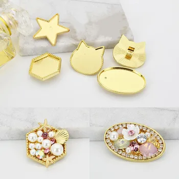 

10Pcs New Alloy personality rabbit pentagram cat DIY handmade jewelry materials elastic Hair rope accessories collet spacers