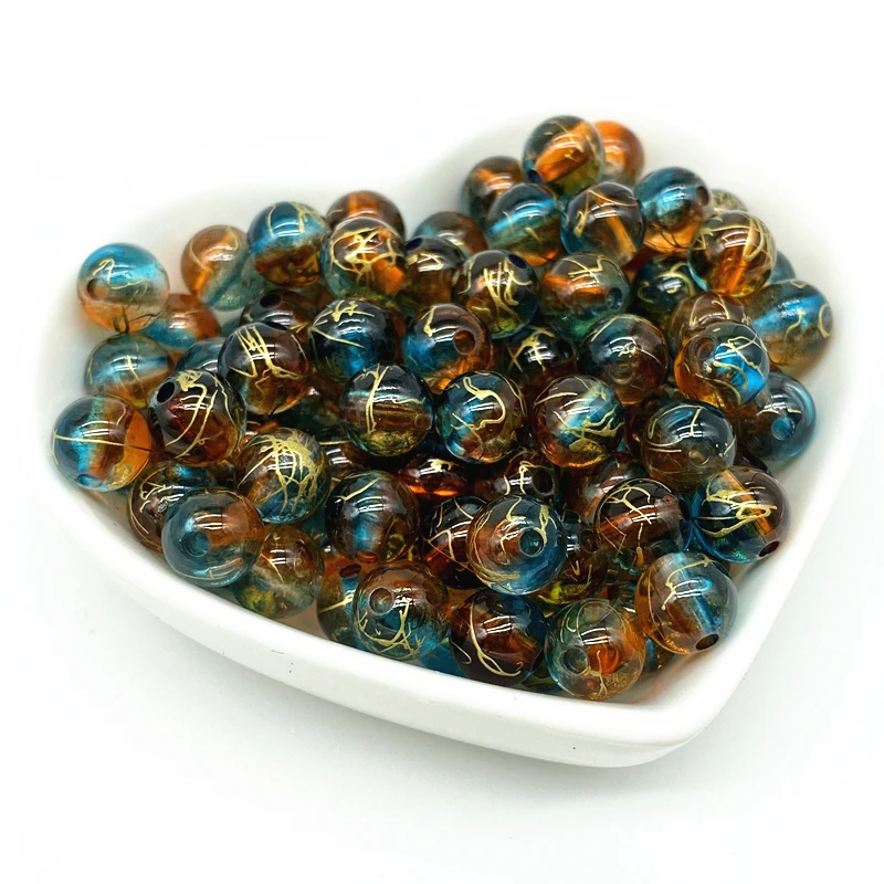 Acrylic Beads Spacer for Jewelry Making Handmade DIY 50pcs 8mm Double Color