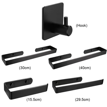 

Wall-mounted Self-adhesive Towel Rack Bathroom Toilet Paper Roll Holder Door Back Closet Clothes Glass Mug Shelf Hanger