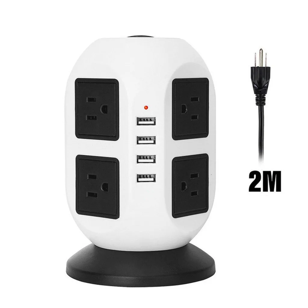 Прямая поставка, новинка, модный Лидер продаж, удлинитель с 8 выходами, 4 порта usb, 2500 Вт/10 А, зарядка от перенапряжения