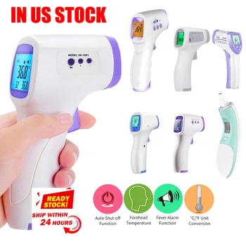 

us Digital Infrared Temperature TNon-Contact tool aby Forehead Ear Adult Body Surface Fever IR Children Temperature Meter Gun