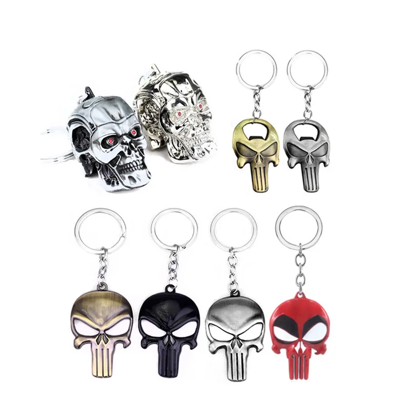Details about   Weight 65g Terminator skull head logo Accessories key car jewelry keyring 