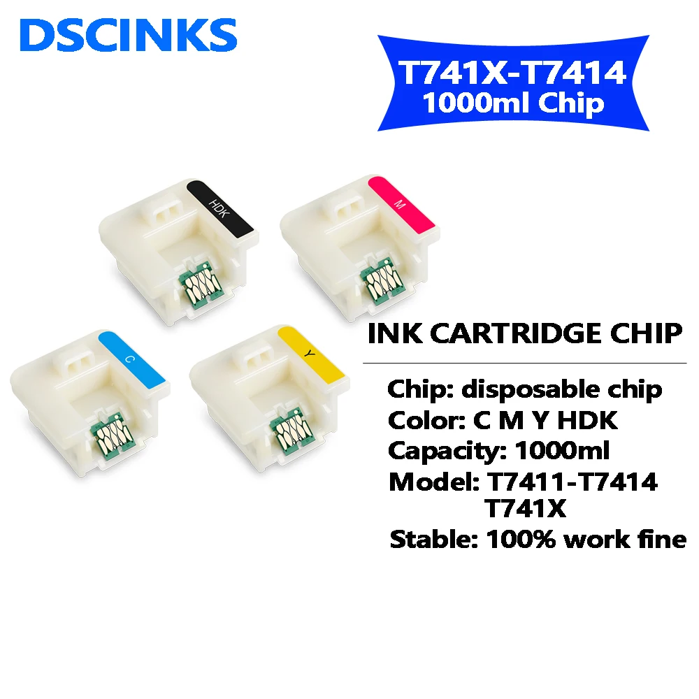 Newsest chip T741X HDK C M Y chip For Epson Surecolor F6000 F6070 F7000 F6200 F7200 F6270 F7270 F7100 F9200 F9300 F9370 Printer