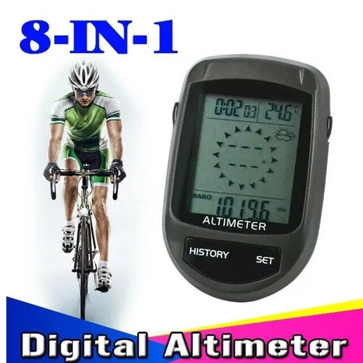 

8-in-1 Multi-functional Bicycle Car Electronics Compass Altimeter Barometer Thermometer Altitude Watch Hot Selling