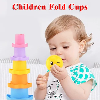 

7pcs/set Foldind Stack Tower Figures Baby Educational Toys Early Intelligence Alphabet Toy For Kids