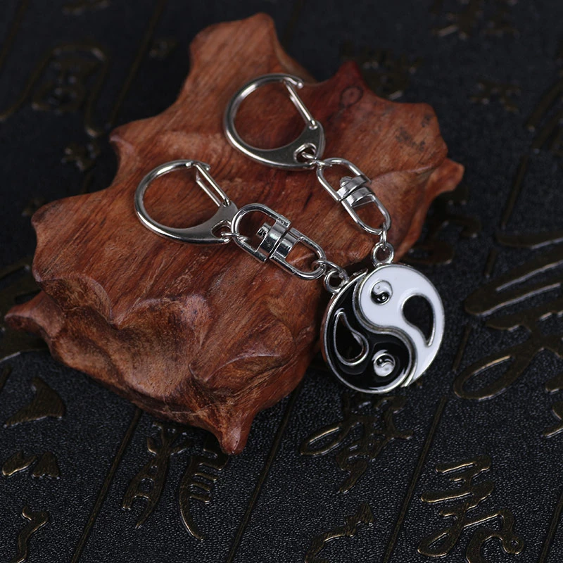 Yin Yang Best Couple Keychain 2pcs Yin And Yang Cat Key Chain Ring