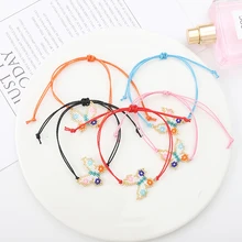 G. YCX красочный бисерный браслет-бабочка, амулеты, регулируемые красные восковые веревки Delica Miyuki, браслеты дружбы, детские ювелирные изделия в виде животных