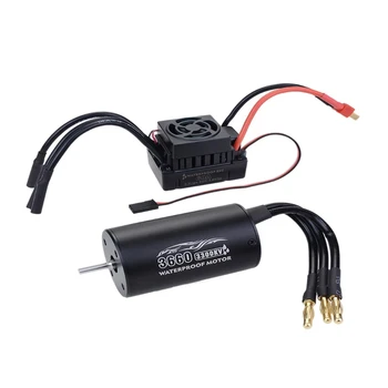 

Hot 3660 Sensorless Brushless Waterproof Motor & 60A Brushless ESC Combo Parts for 1/10 RC Buggy Car 3300KV