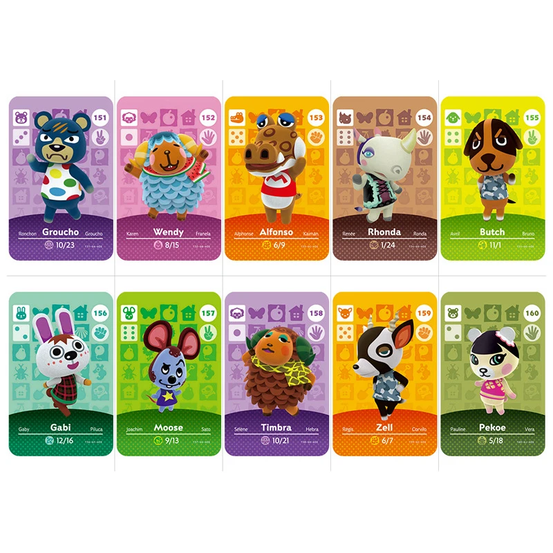 Series 2 (151 to 180) Animal Crossing Card Amiibo Card Work for NS 3DS Games Amibo Switch New Horizons Villager Card