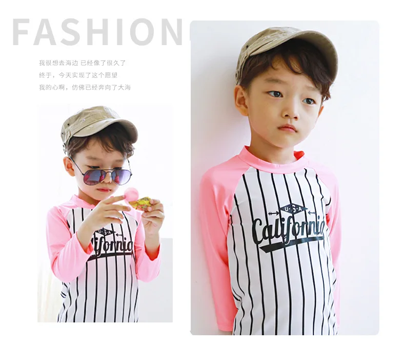 Bathing Suit For Boy Kids Swimsuit Children's Baby Bikini Rash Guard Children Korean Swimwear Boys Sun Proof Long Sleeve Medium