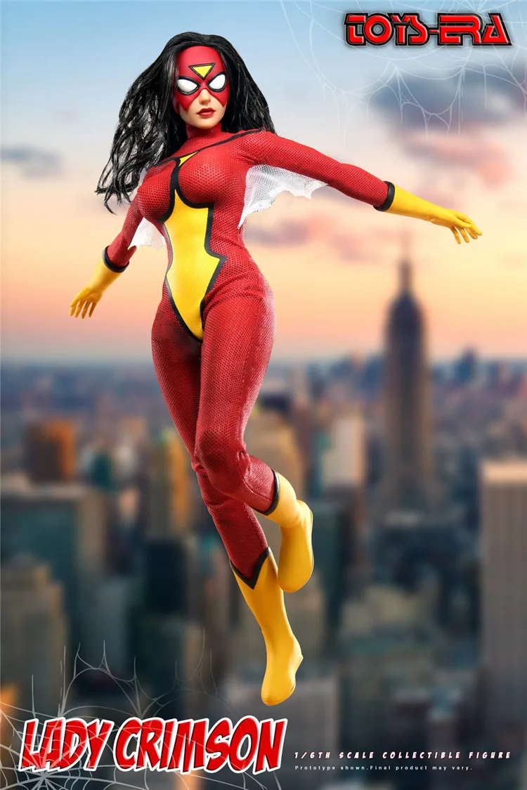 1/6 масштаб TE020 красный паук женщина леди малиновый Spiderma голова лепка и одежда аксессуар модель для 12 ''женский экшн фигурка тела
