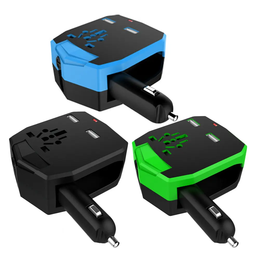 Универсальный автомобильный конвертер Многофункциональный USB автомобильный адаптер для быстрой зарядки 100-250 В переменного тока для электронных цифровых продуктов