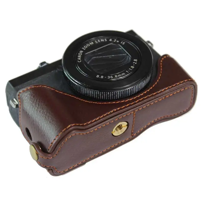 Натуральная Кожа Камера сумка чехол для Canon Powershot G7X Mark III G7XIII G7 X Mark III G7X III G7X3 Половина корпуса камеры Нижняя крышка
