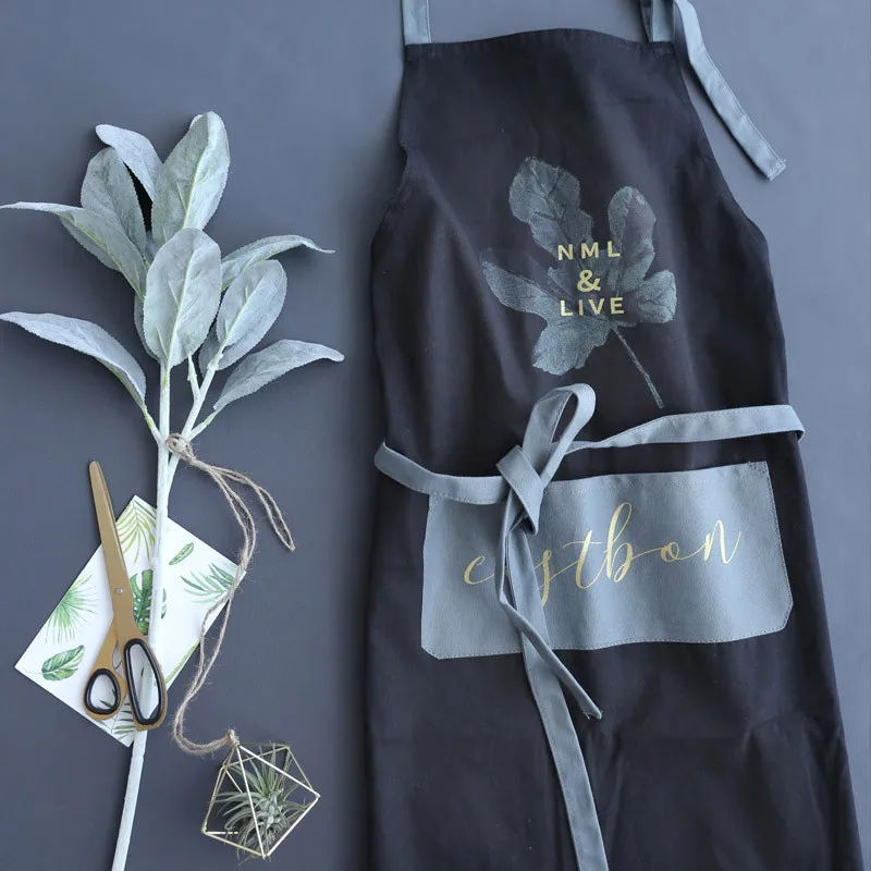 Nordic Cotton Apron Women Adult Bibs Home Kitchen Cooking Baking Coffee Shop Cleaning Oil and Water Resistant Aprons