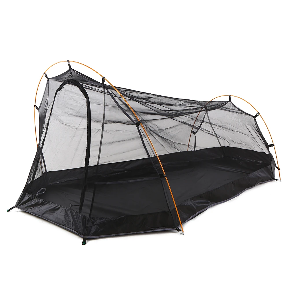 Sleeping Bivy Tent Mosquito Repellent Camping Tent Hiking Climbing Cabana Waterproof Rain Fly Outdoor Sleeping Tent Sunlight - Цвет: Black No outer fly