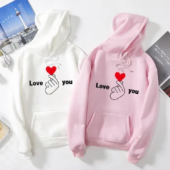 

Women Harajuku Plus Velvet Hoodies All-match Letter Printed Womens Sweatshirts Long Sleeve Hooded Korean Style Ladies Pullover