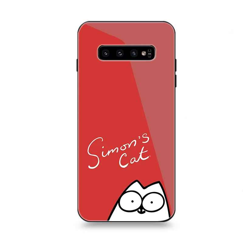 Чехол для телефона Стекло для samsung A10 A20 A30 A40 A50 A60 A70 S7 край S8 Plus Note 8 9 S10 крышка Simons Кот