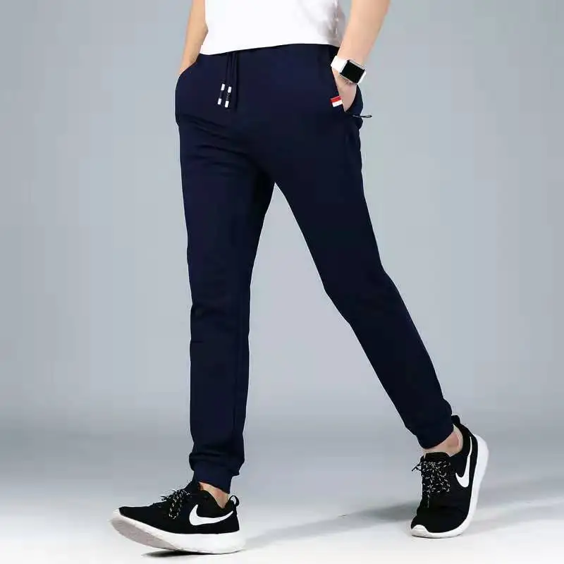Мужская нижняя часть спортивного костюма Slim Fit бег трусцой Спортивные Штаны эластичная талия карманы на молнии