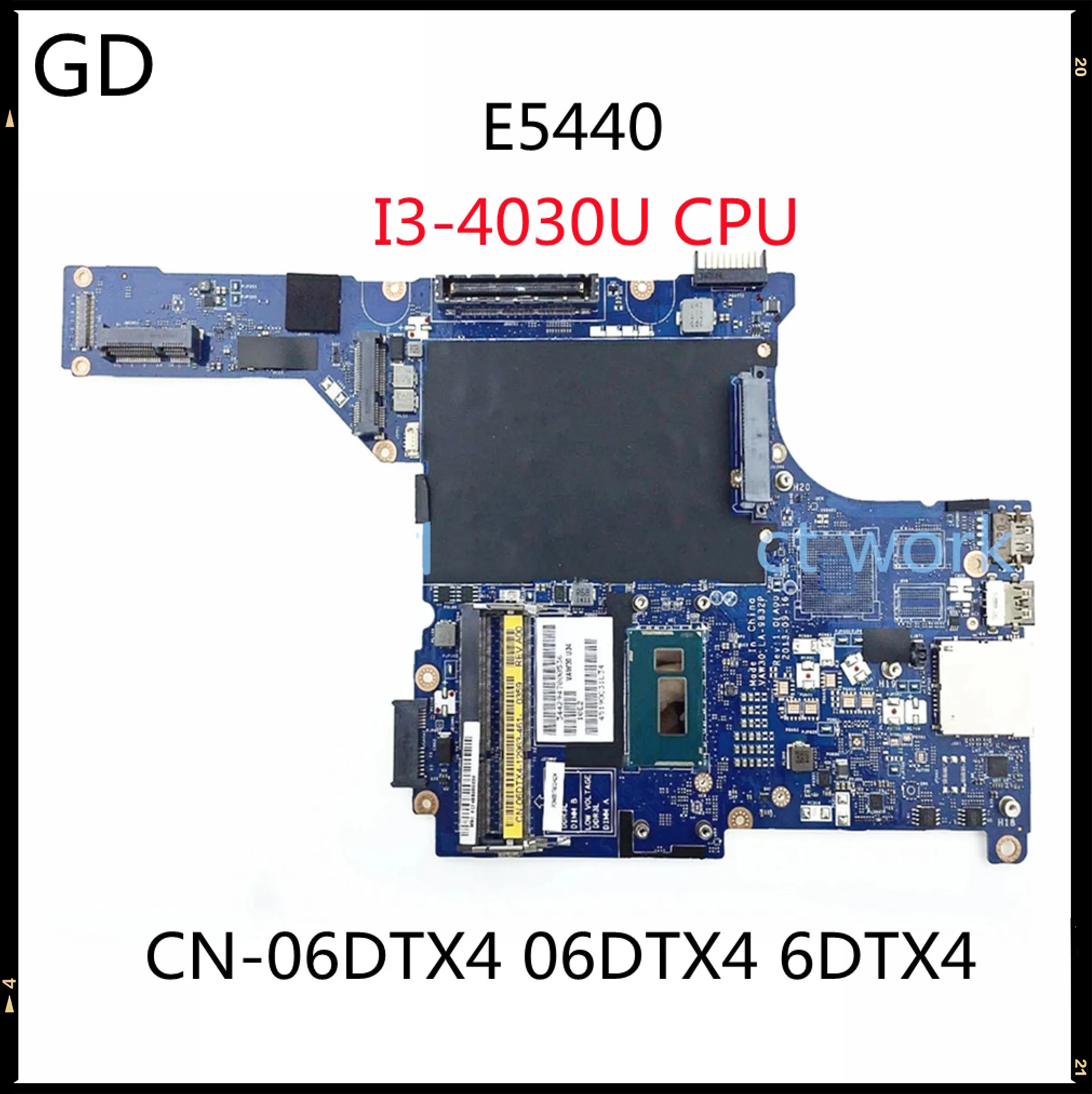 GD For DELL E5440 Laptop Motherboard VAW30 LA-9832P With SR1EN I3-4030U CN-06DTX4 06DTX4 6DTX4 Full Tested Fast Shipping | Компьютеры и