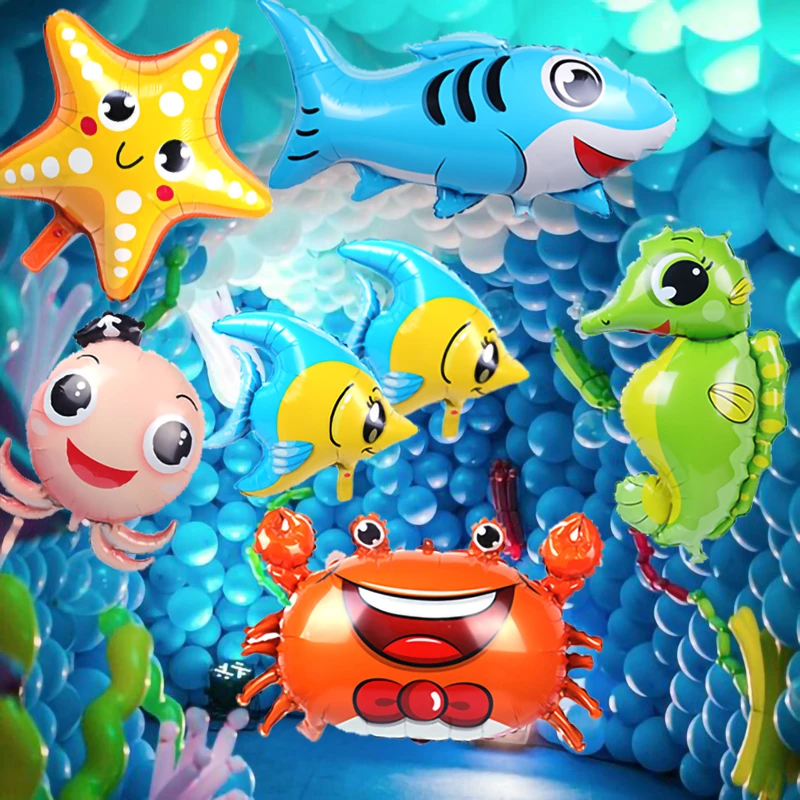 Globos de dibujos animados de animales marinos, pulpo, tiburón, estrella de  mar, Baby Shower, fiesta de cumpleaños, boda, decoración de animales del  mundo del océano|Globos y accesorios| - AliExpress