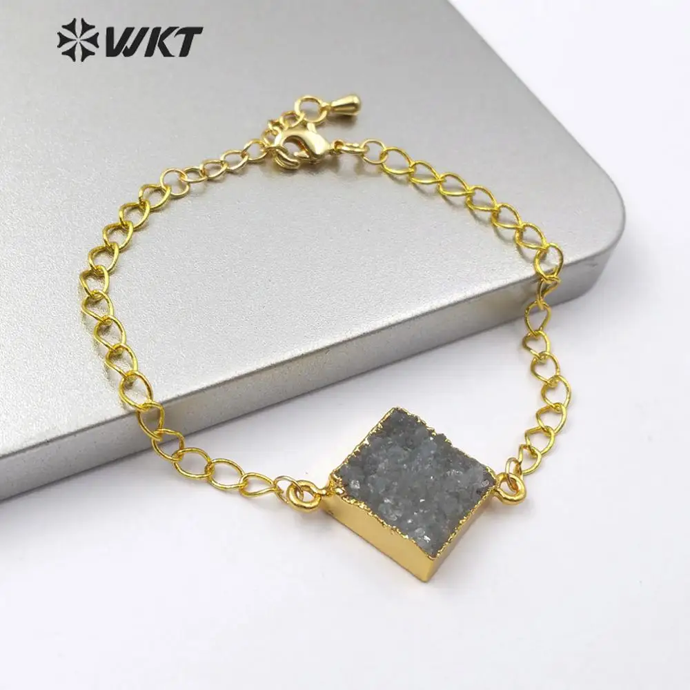 WT-B501 натуральный четыре браслет с цветными камнями четырехсторонняя форма регулируемый браслет модные золотые ювелирные изделия для женщин