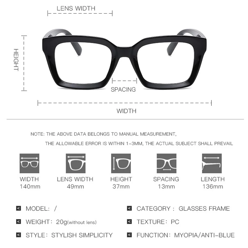 Occhiali Da Lettura Quadrati Anti Luce Blu/1 0 1 5 2 0 3 0 3 5 4 0 - Foto 6