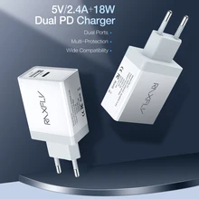 KISSCASE 18 Вт USB-C адаптер питания быстрое зарядное устройство PD двойной usb-порт type-C для iPhone 8 11 Xr Xs Max для huawei P30 для samsung S8 S9