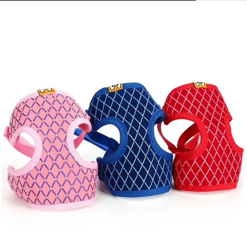 

Rhinestone Cat Harness Set for Nylon Mesh Small Medium Dogs Nylon Mesh Puppy Cat Harnesses Vest Walking Lead Leash Supplies
