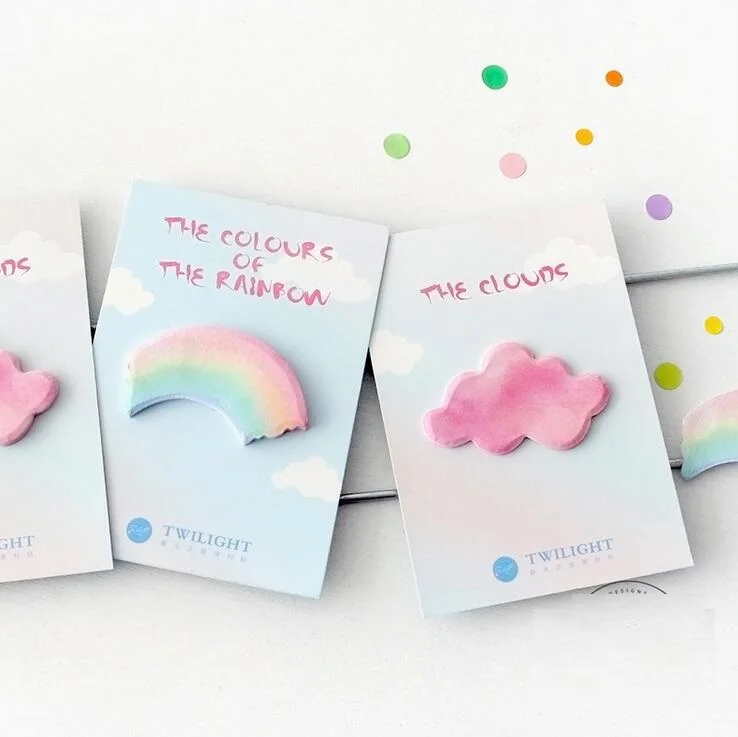 

1pack/lot Twilight City Rainbow Cloud Series Post-it Notes Rainbow Notes Sticky Notes Memo Pad