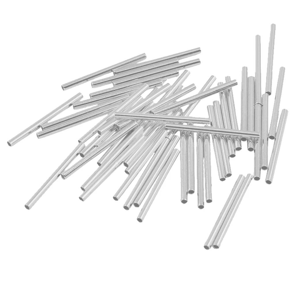 50pcs silver color/Rose Gold Tube Spacer Beads Tube Connector Jewelry Findings