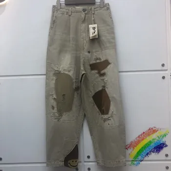 

KAPITAL Vintage Patch Pants Men Women 1:1 High-Quality Oversize Army Green Black Pants KAPITAL Trousers