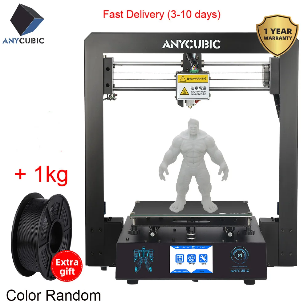 ANYCUBIC I3 Мега дешевый 3d Принтер Комплект PLA нити Полный металлический каркас размера плюс сенсорный экран ультрабук impresora 3d принтер