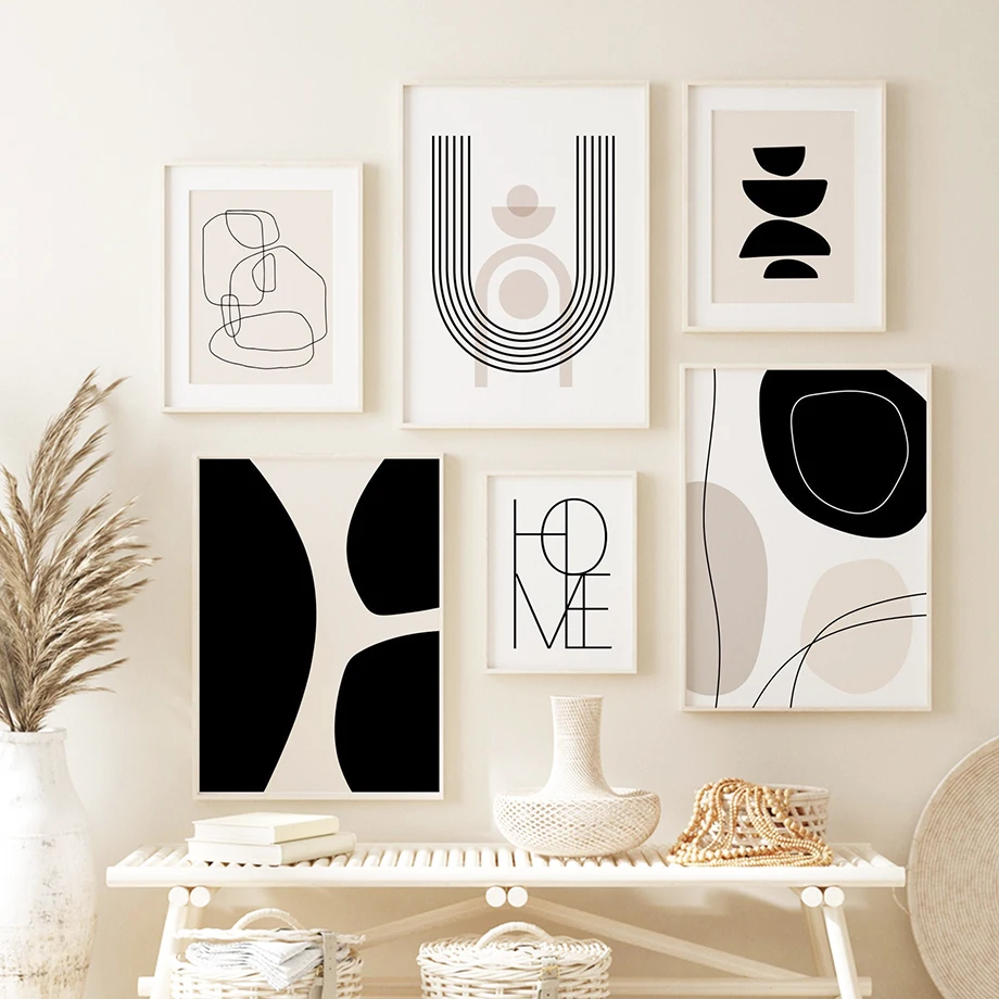 Abstract Line Drawing Geometric Pattern Wall Art Canvas Painting Nordic Posters And Prints Pictures For Living Room Decor | Дом и сад