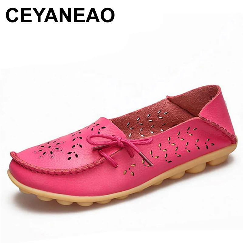 CEYANEAO20/туфли из натуральной кожи на плоской подошве Модные женские туфли для