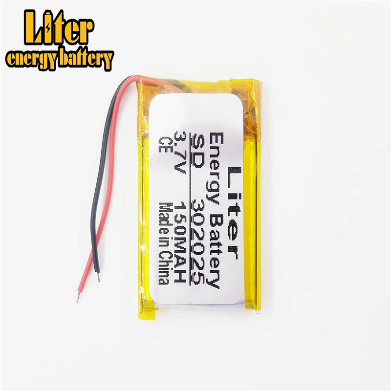 Bluetooth Литий ионная батарея 3 7 v 150mah 302025 MP4 MP3 V литий полимерная li po аккумуляторная