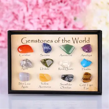 

Crystal Gemstone Polished Healing Natural Crystal Gemstone Mini Stone Gift Stone Natural Stone Set for Collection Decor