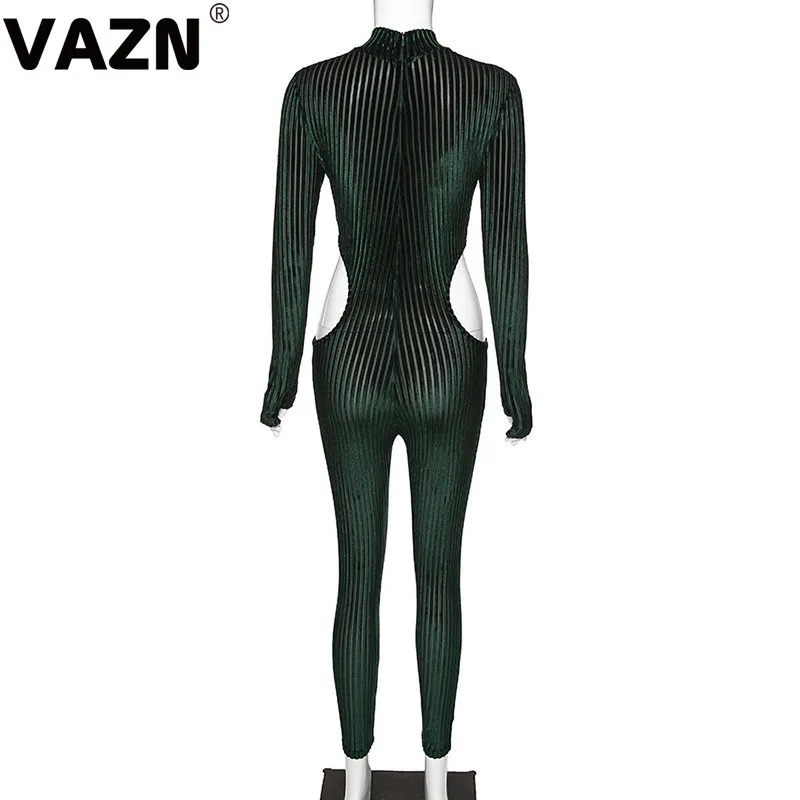 VAZN, новинка, хит, модные, уличные комбинезоны, зеленые, повседневные, облегающие, кружевные, с соединением, сексуальные, длинные штаны, тонкий, длинный комбинезон