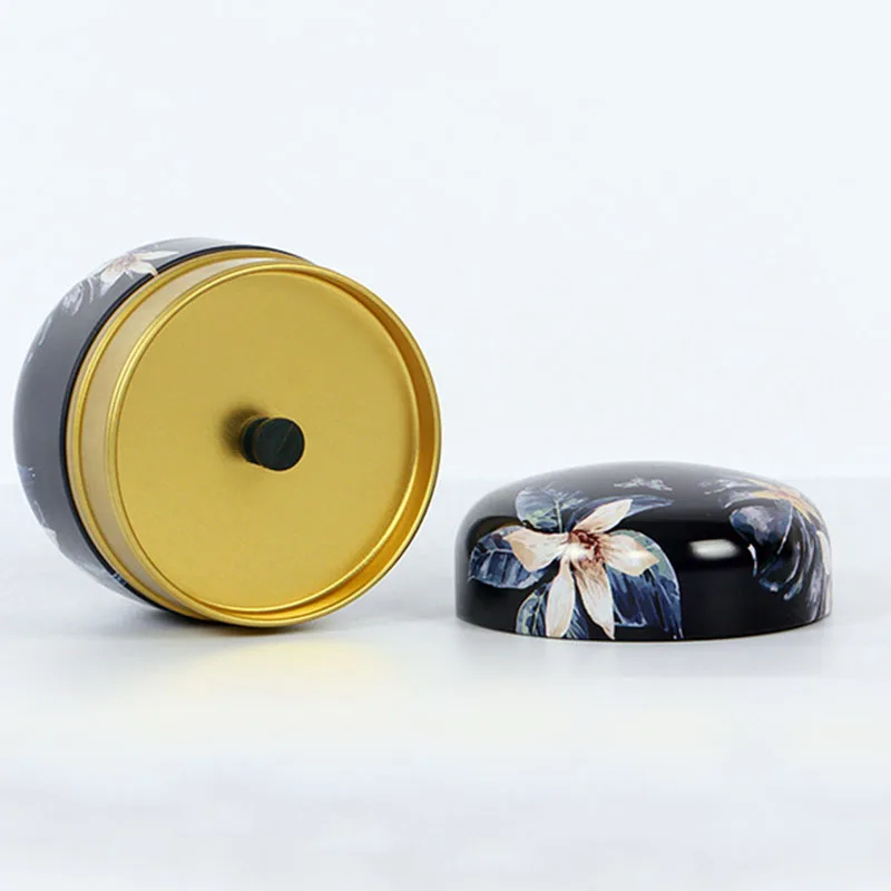 New Tinplate Tea Canister Tea Can Candy Nuts Sealed Storage Box Organizer